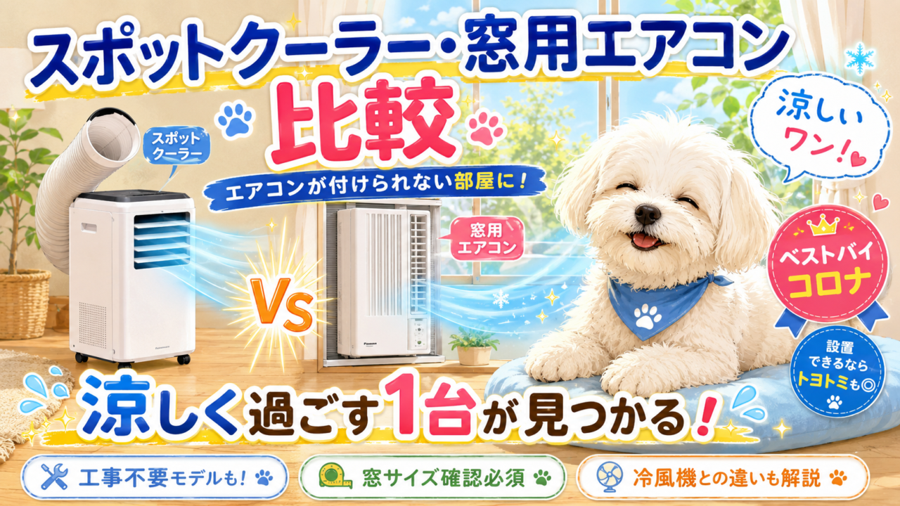 エアコンが付けられない部屋に！スポットクーラー・窓用エアコンの違いとおすすめモデル〜